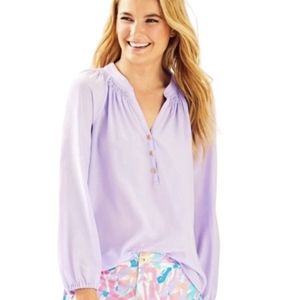 Beautiful Lilac Silk Elsa Blouse